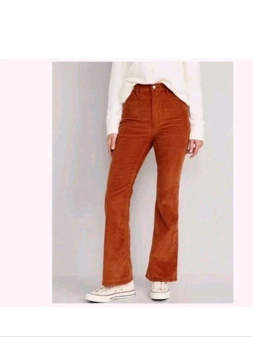 Old Navy High-Rise Corduroy Flare Pants - Rust Brown